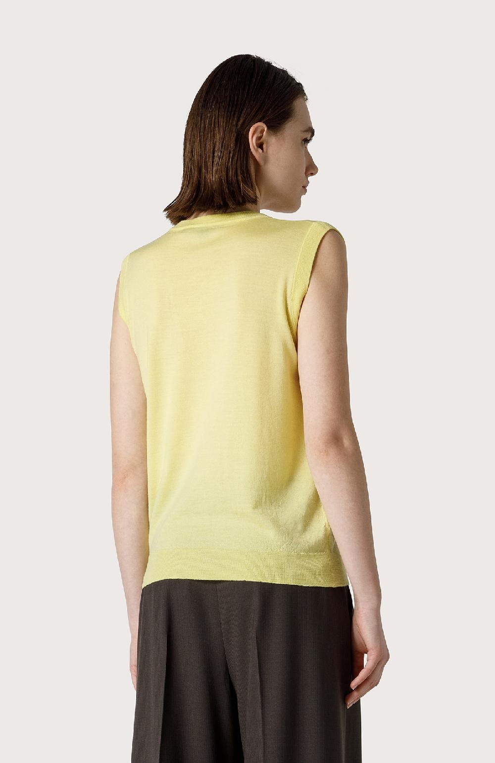 Seventy Gilet in merinos sottile - Col. Giallo Consegna Veloce
