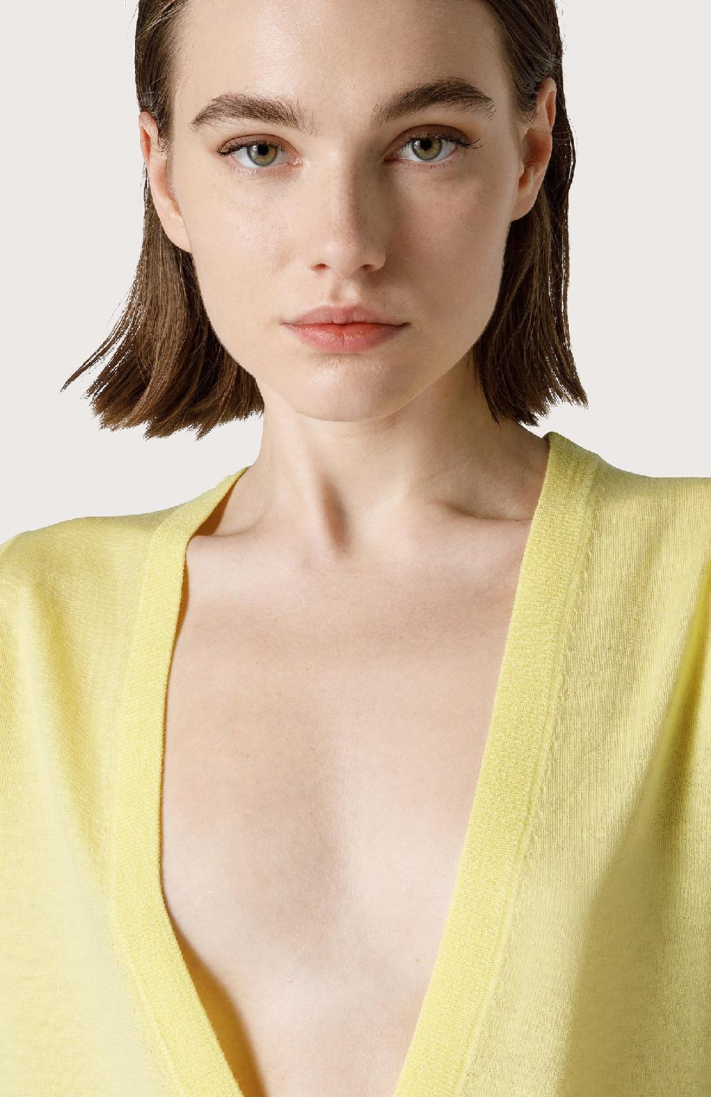Seventy Gilet in merinos sottile - Col. Giallo Consegna Veloce