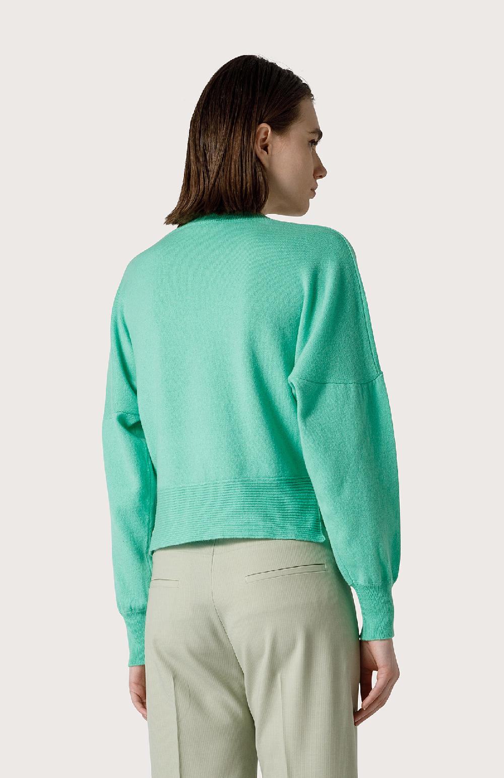 Seventy Maglia in misto cashmere collo a V - Col. Verde Promozione Limitata