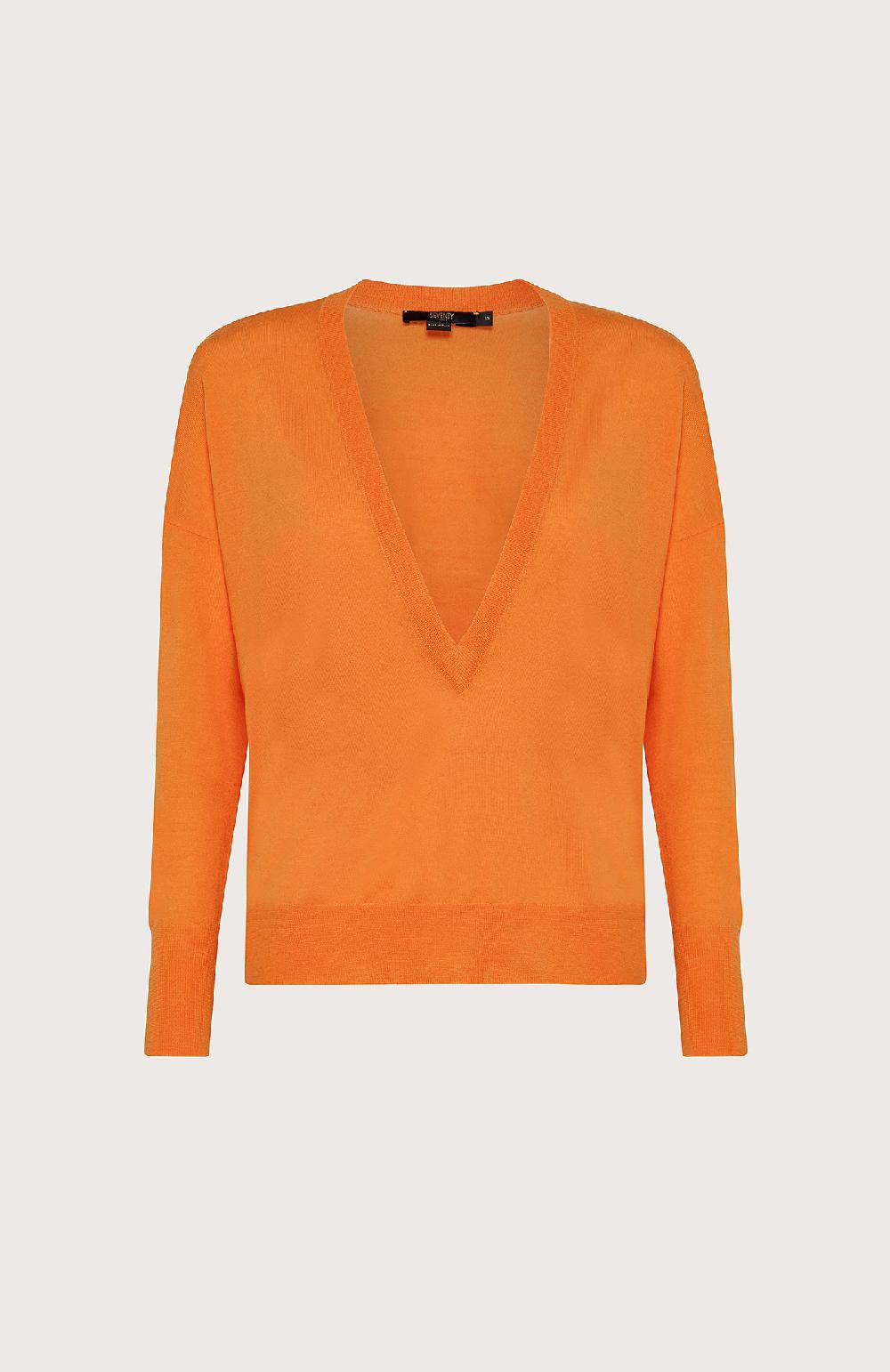Seventy Maglia con ampio scollo a V - Col. Arancione Online