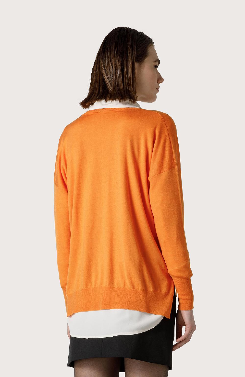 Seventy Maglia con ampio scollo a V - Col. Arancione Online