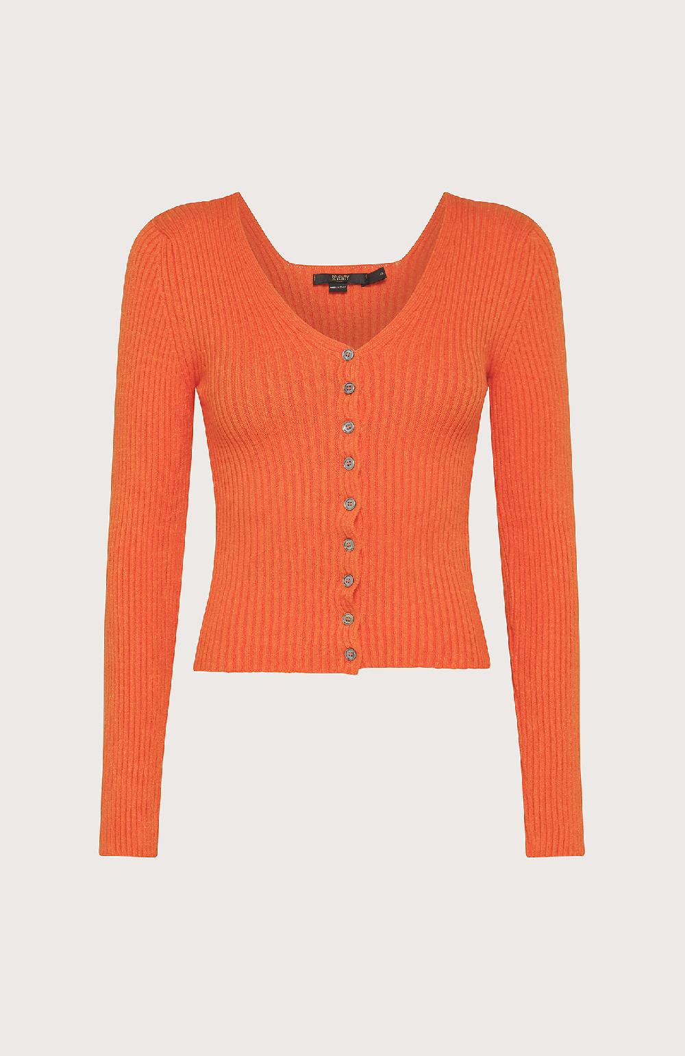 Seventy Cardigan attillato - Col. Arancione