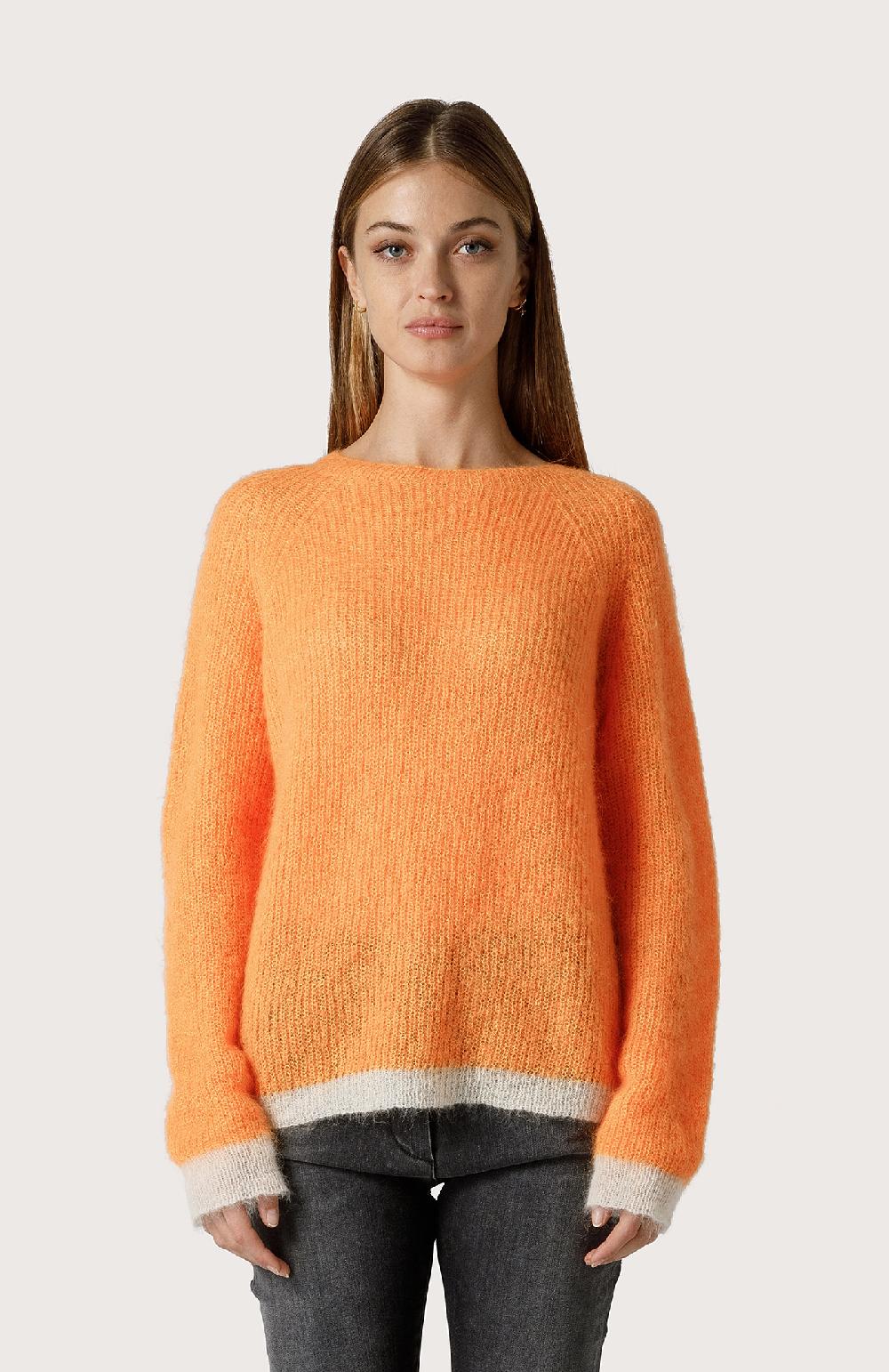 Seventy Maglia girocollo con fondi a contrasto - Col. Arancione Saldi