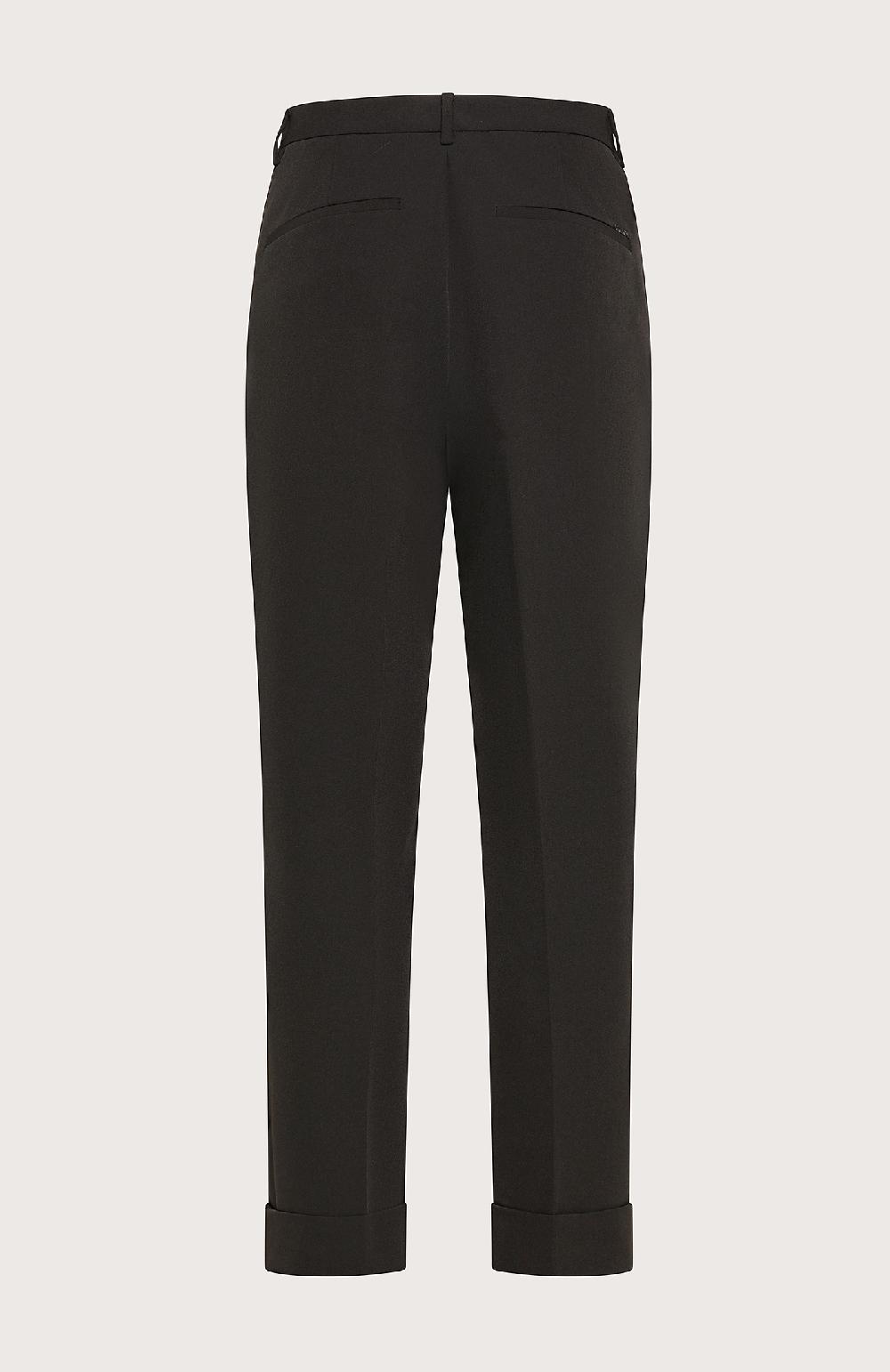Seventy Pantalone alla caviglia con risvolto in poly bielastic - Col. Nero Saldi Di Fabbrica