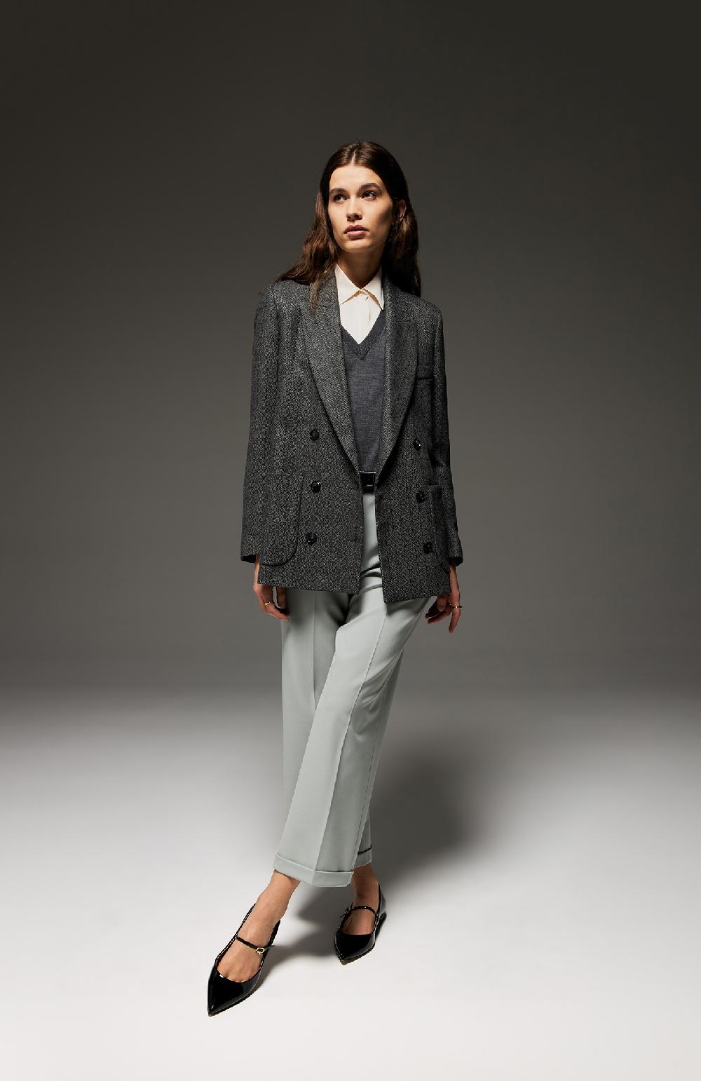 Seventy Giacca doppiopetto in misto lana gessata lurex - Col. Grigio Spedizione gratuita