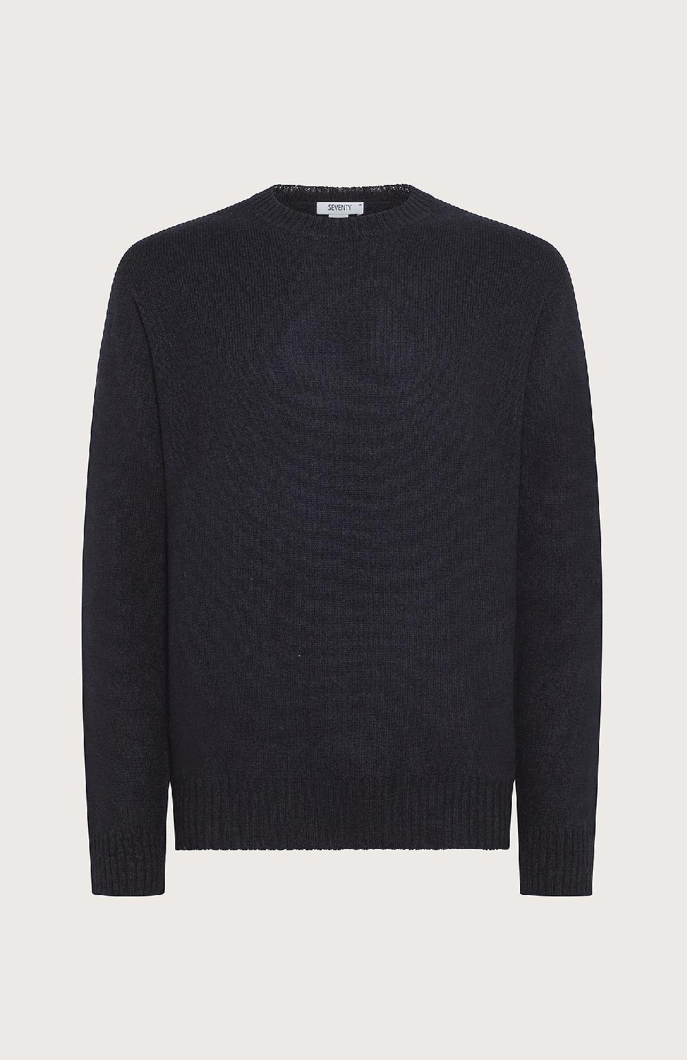 Seventy Maglia girocollo in rasato - Col. Blu Black Friday