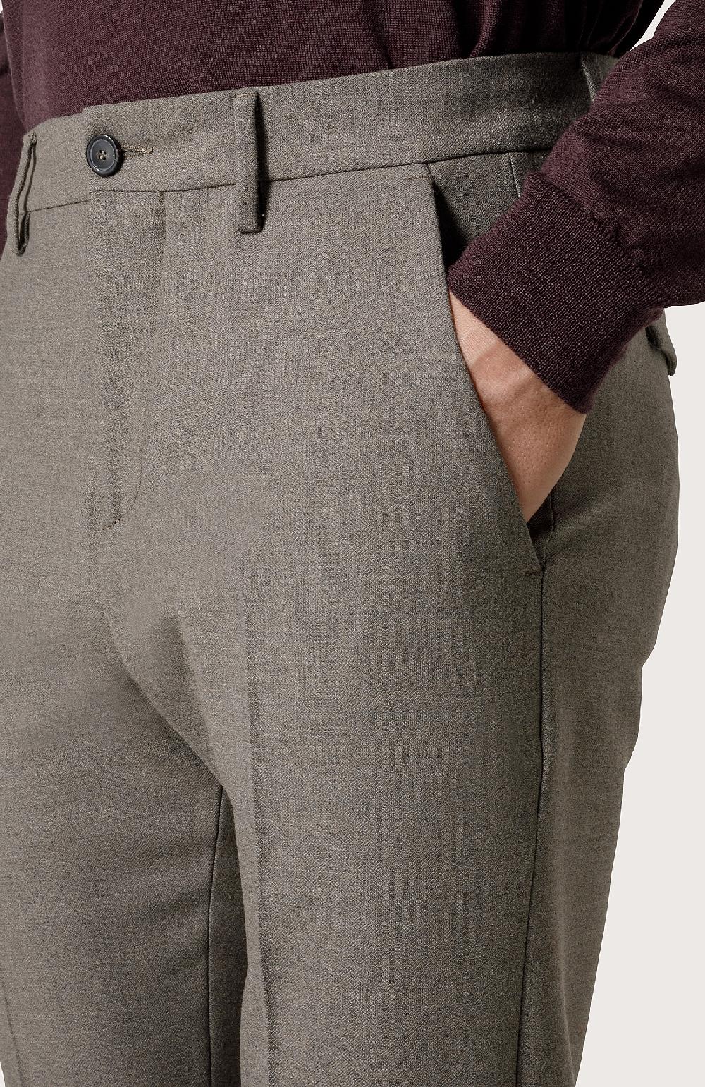 Seventy Pantalone chino in lana stretch - Col. Marrone Offerta Giorno del Papà