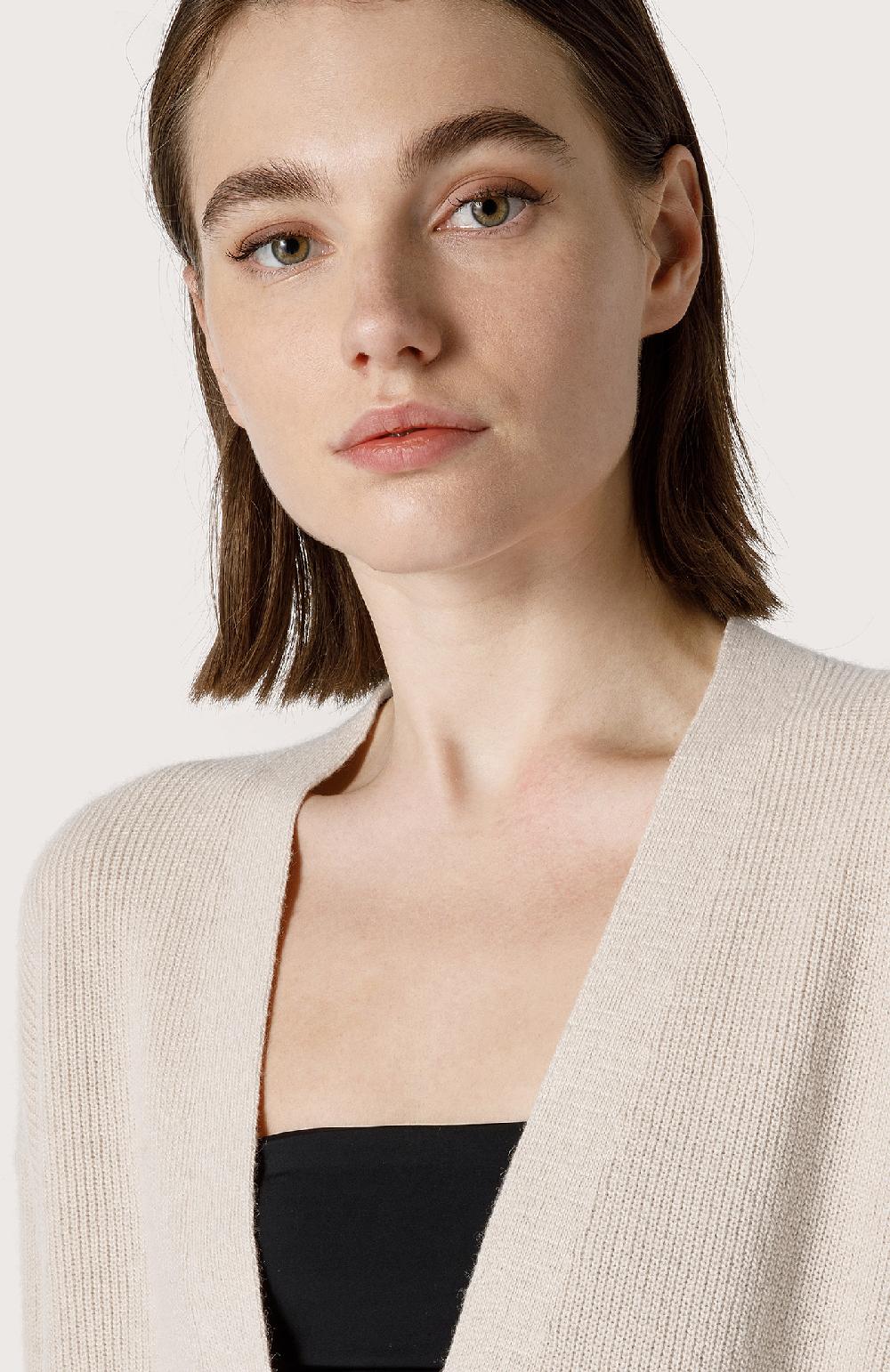 Seventy Cardigan over in misto cashmere - Col. Bianco Liquidazione
