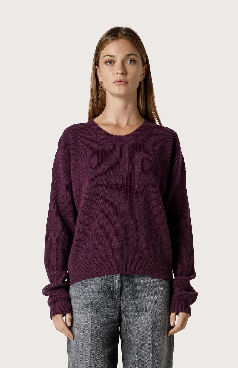 Seventy Maglia girocollo in misto cashmere - Col. Viola Prezzo basso