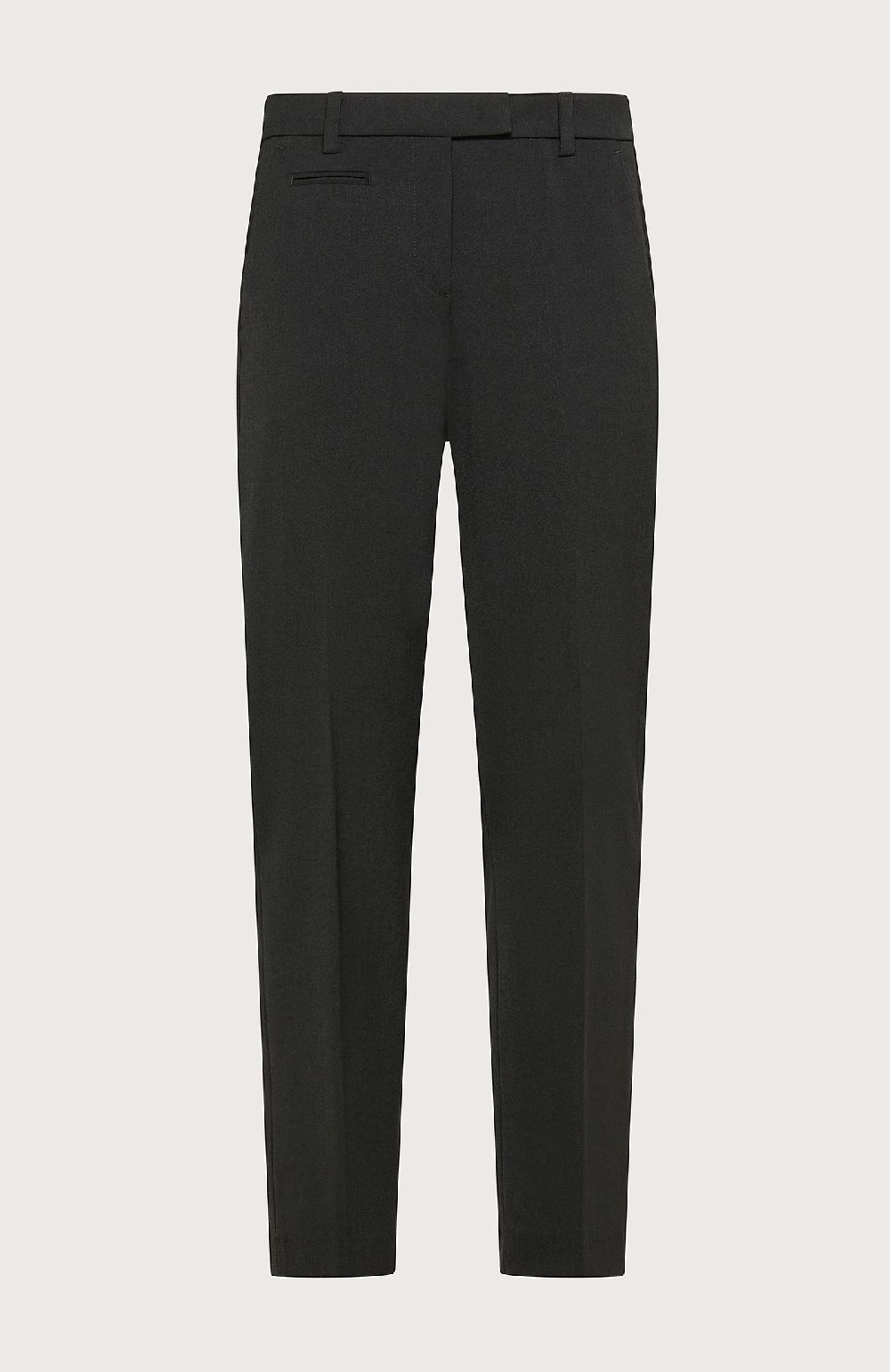 Seventy Pantalone slim fit alla caviglia in gabardina misto lana - Col. Nero