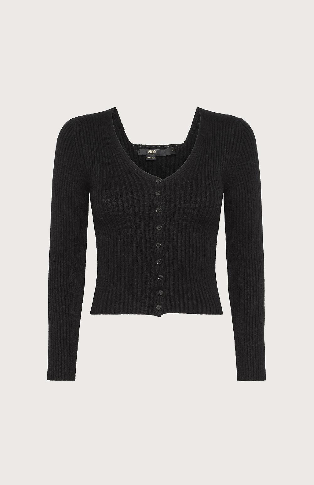 Seventy Cardigan attillato - Col. Nero