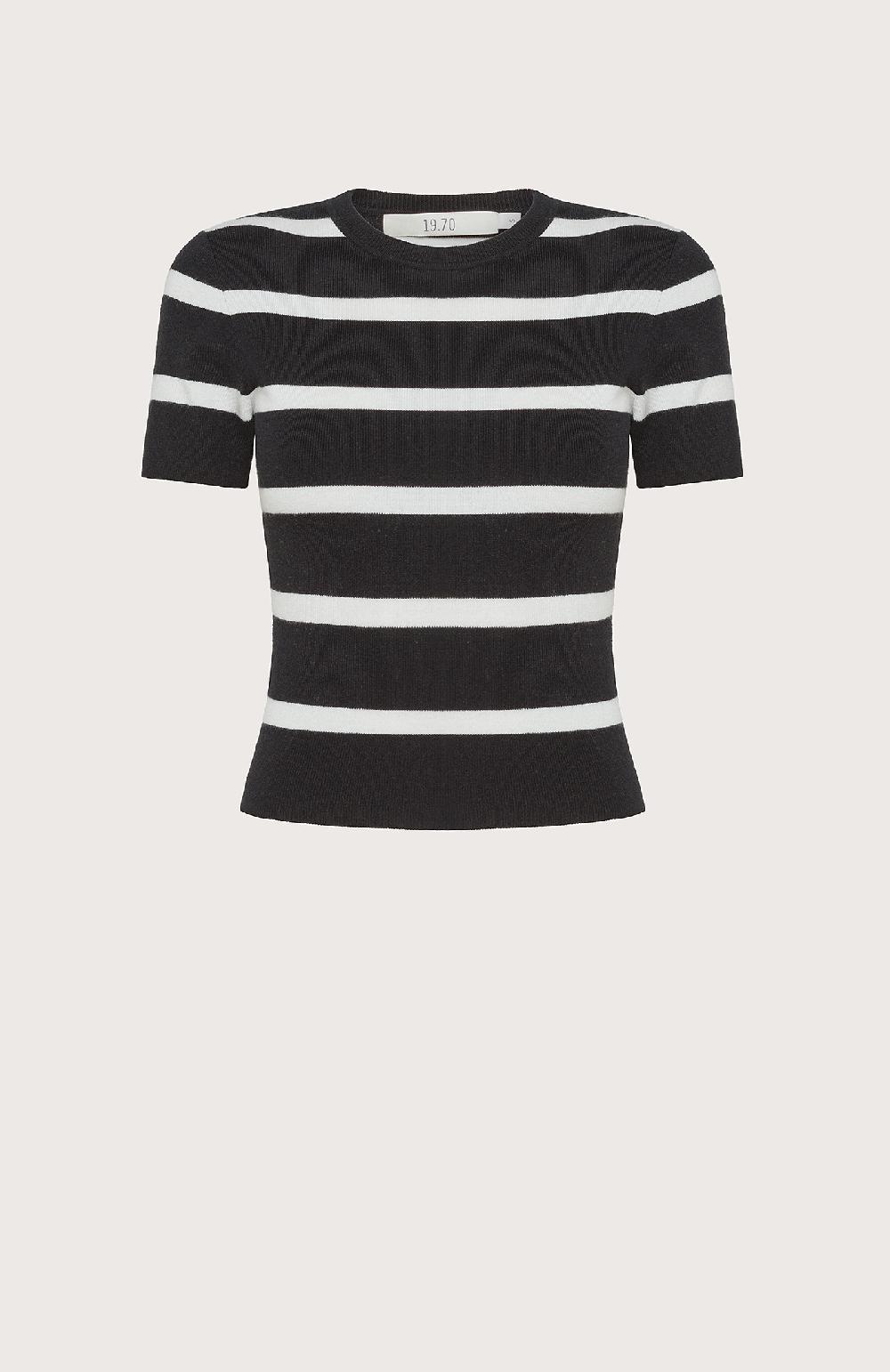 Seventy T-shirt a righe - Col. Nero Black Friday Prezzi