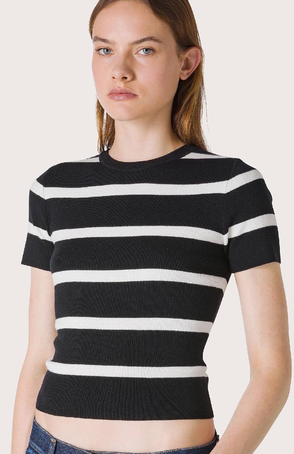 Seventy T-shirt a righe - Col. Nero Black Friday Prezzi