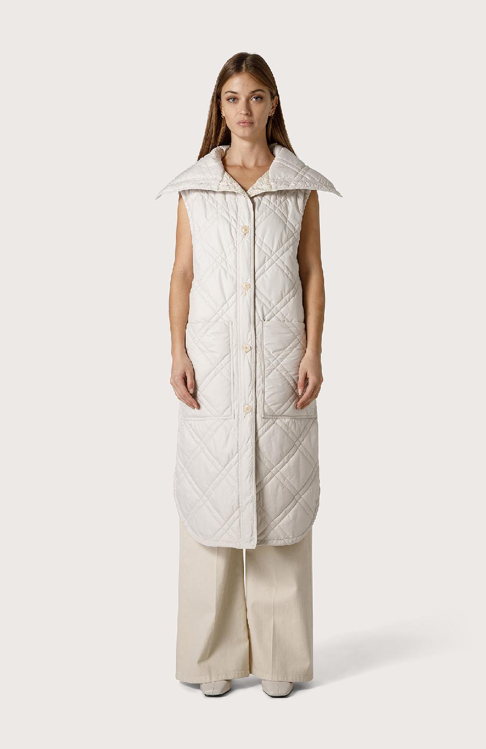 Seventy Gilet trapuntato lungo - Col. Bianco Italia
