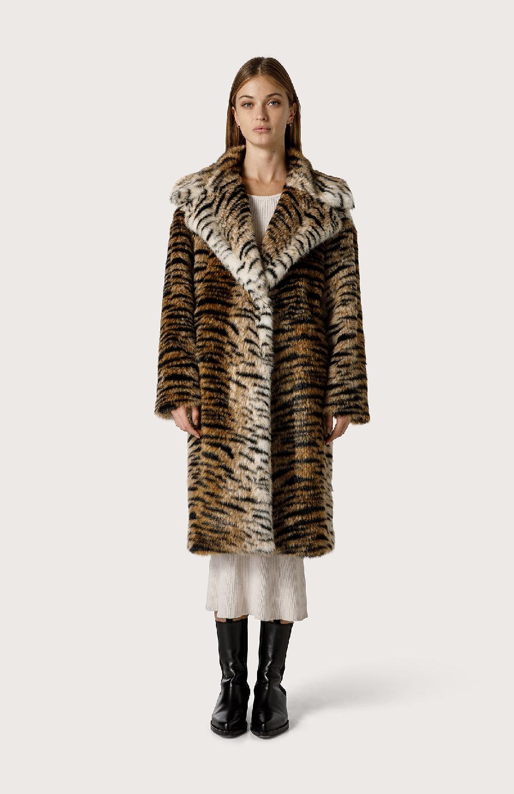 Seventy Cappotto in eco pelliccia animalier - Col. Marrone Qualità