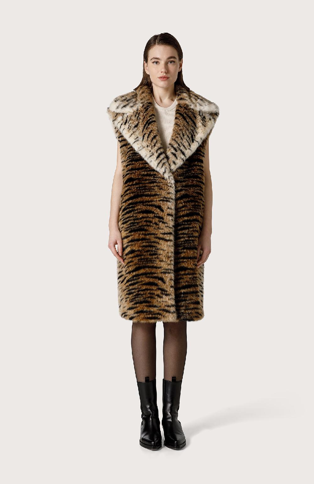 Seventy Maxi gilet in eco pelliccia - Col. Marrone Vendita