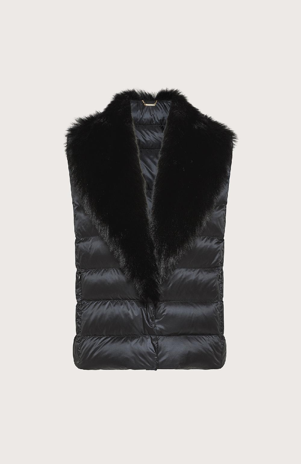 Seventy Gilet con collo in ecopelliccia - Col. Nero Promozione