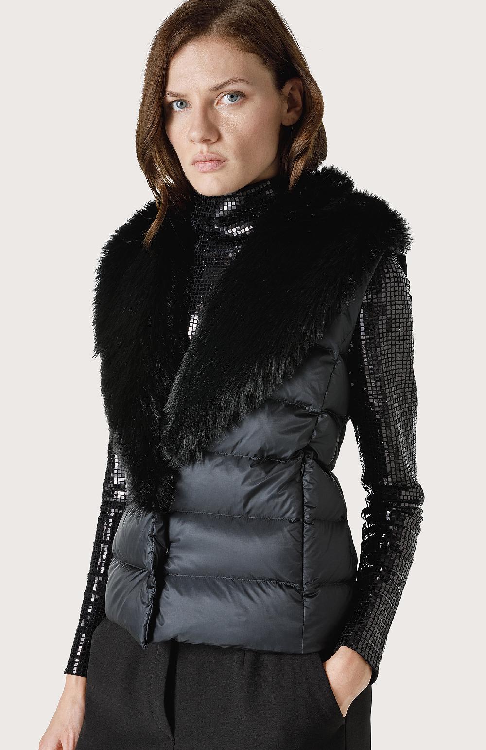 Seventy Gilet con collo in ecopelliccia - Col. Nero Promozione