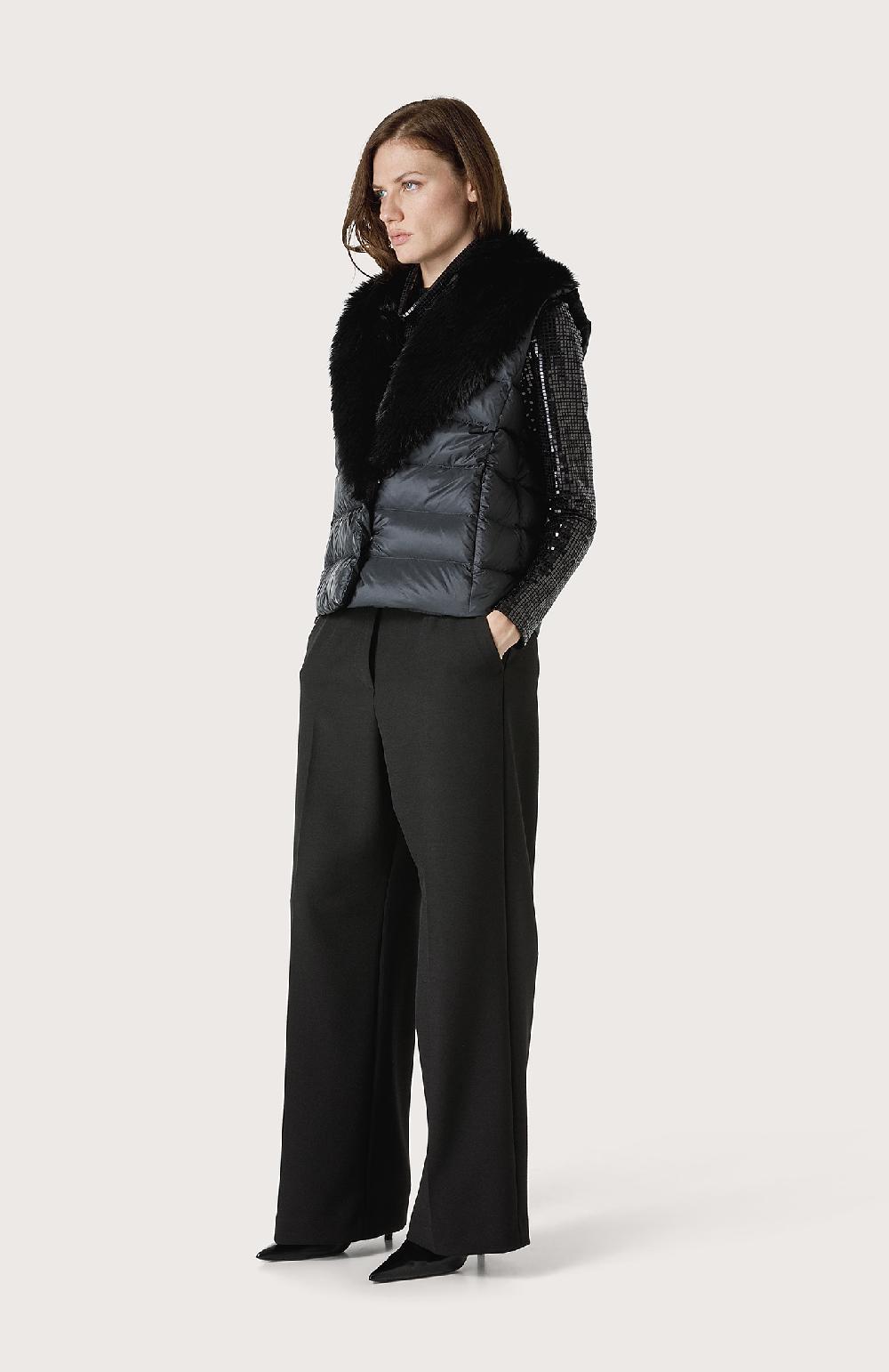 Seventy Gilet con collo in ecopelliccia - Col. Nero Promozione