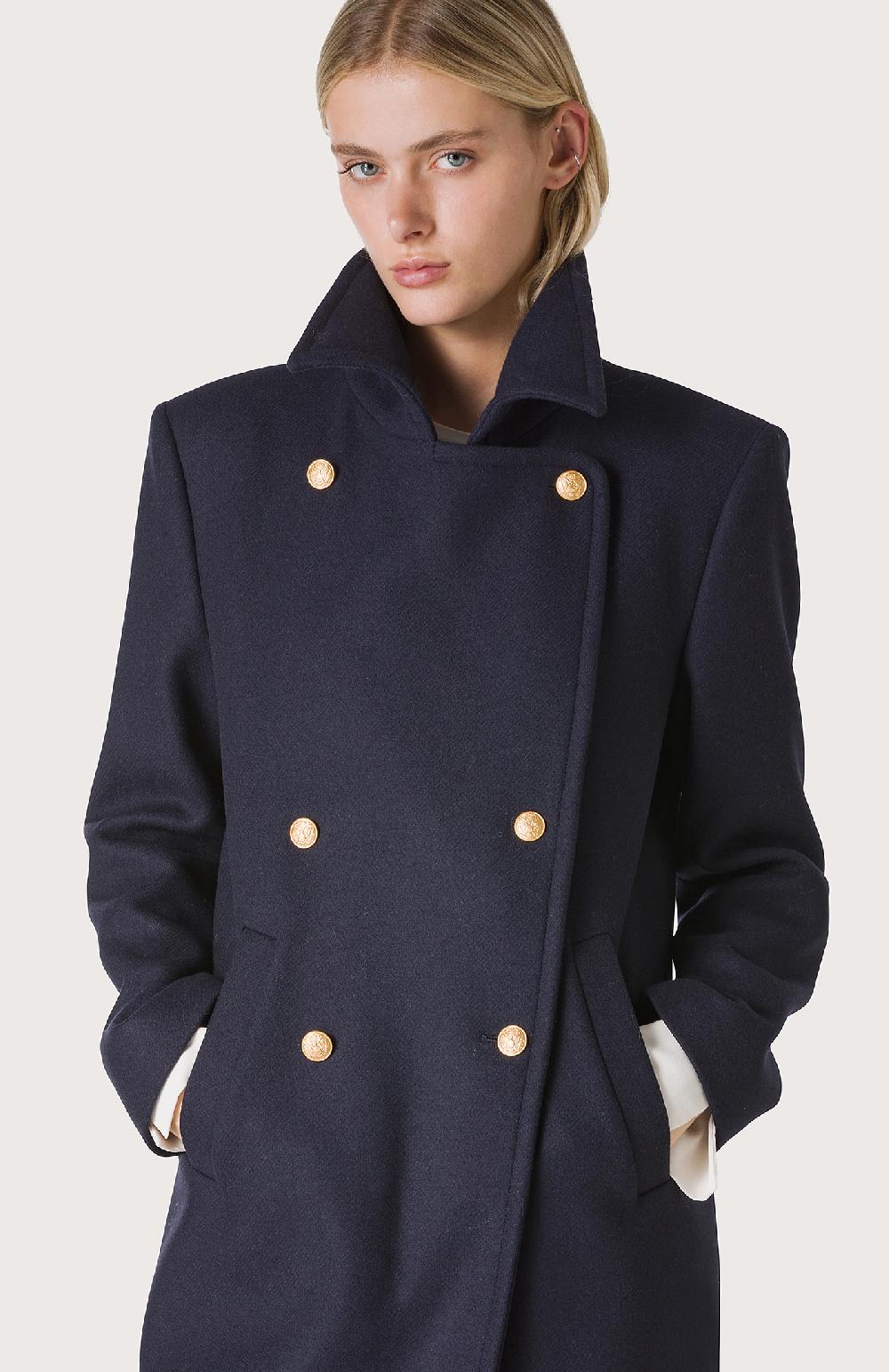 Seventy Cappotto dopppiopetto in panno - Col. Blu Prezzo Ridotto