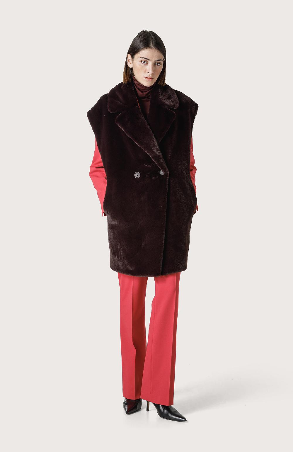 Seventy Gilet in ecopelliccia effetto castoro - Col. Viola Offerte