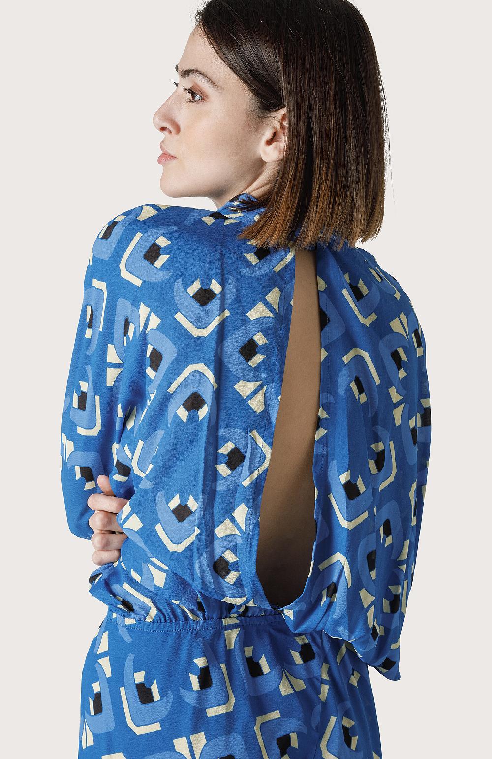 Seventy Abito lungo con elastico in vita - Col. Blu Hotsell