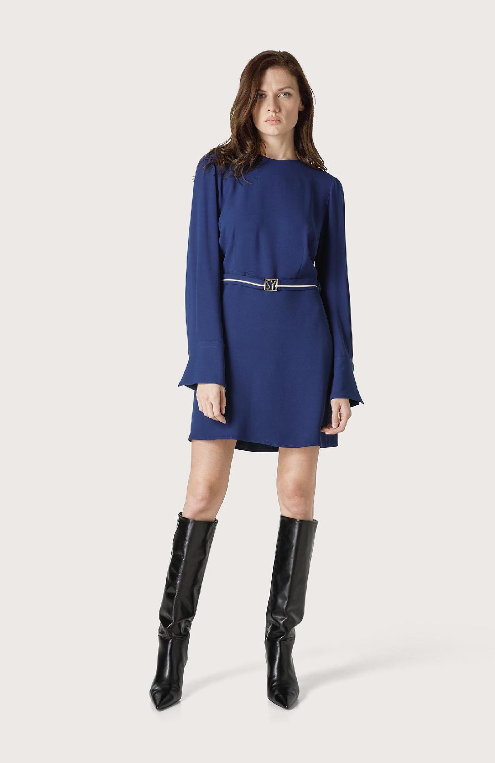 Seventy Mini abito con cinturino - Col. Blu Vendita Calda