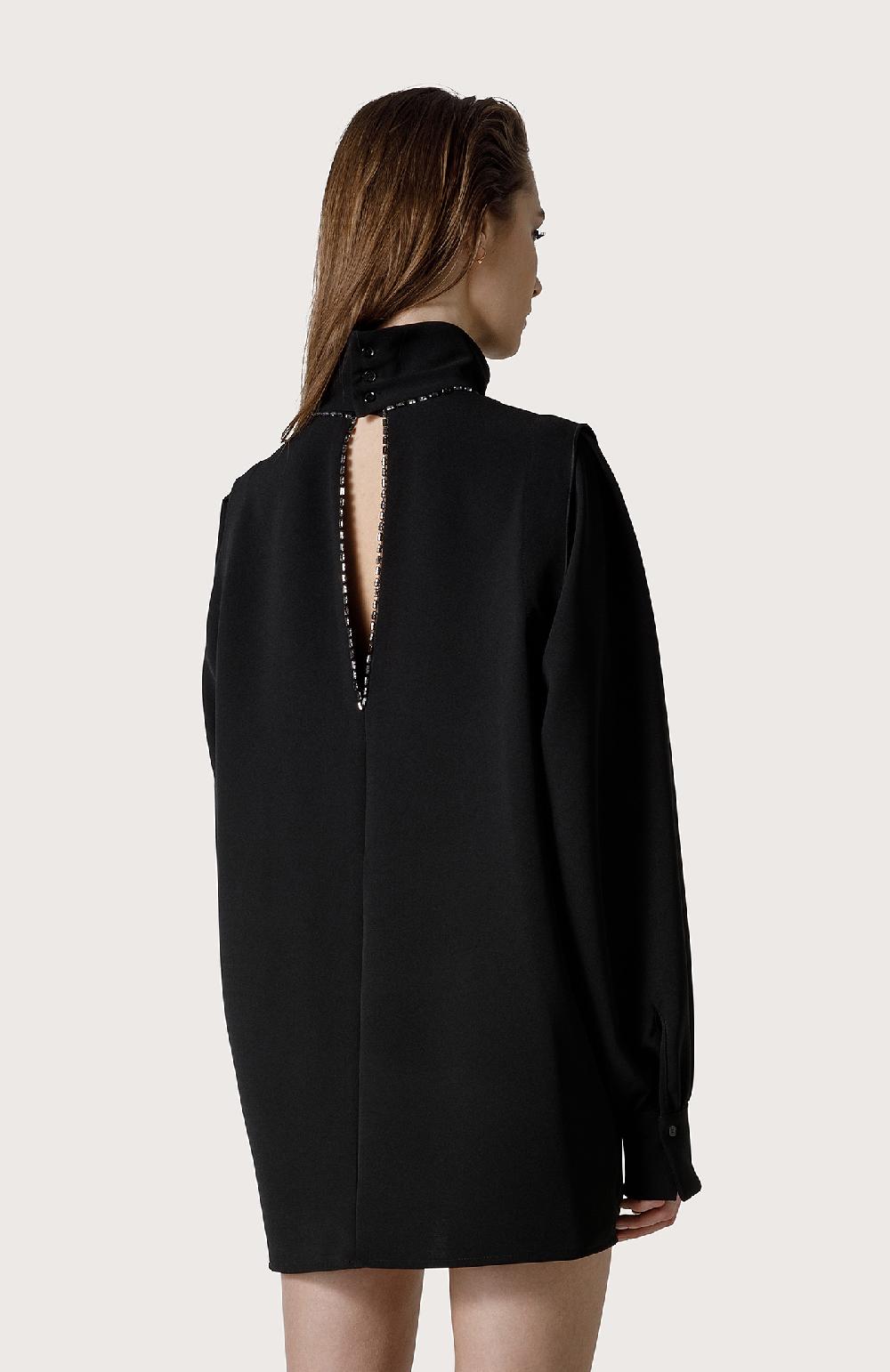 Seventy Abito in cady con cristalli - Col. Nero Vendita calda