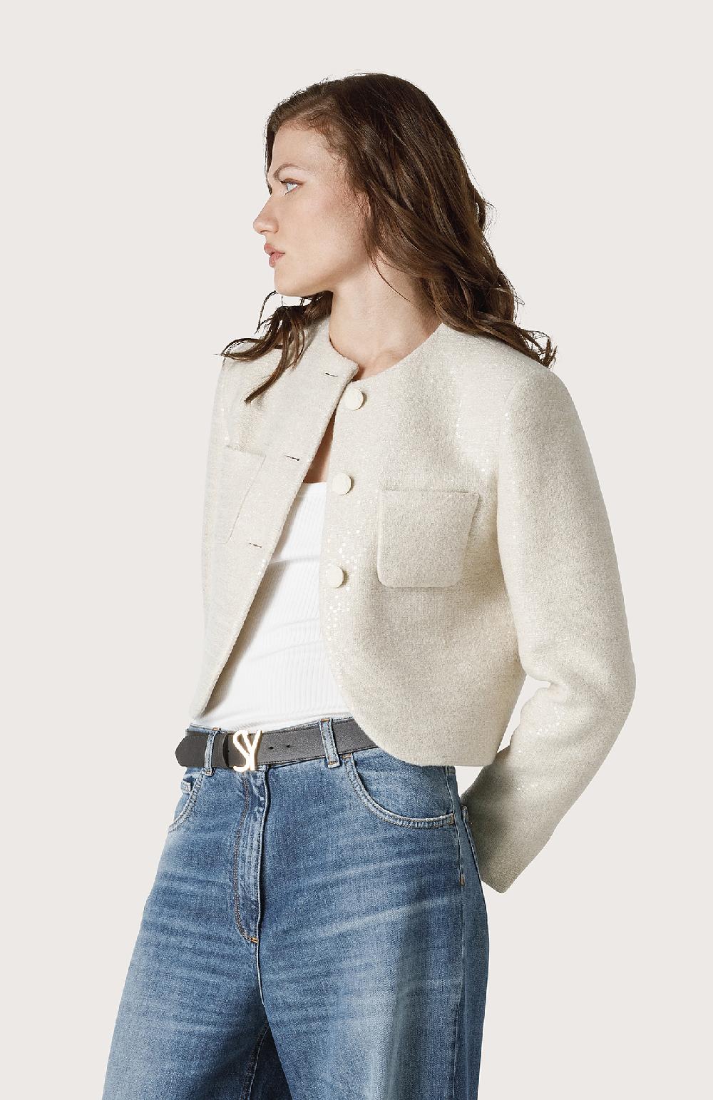 Seventy Giacca corta in chanel e paillettes - Col. Bianco Online Outlet