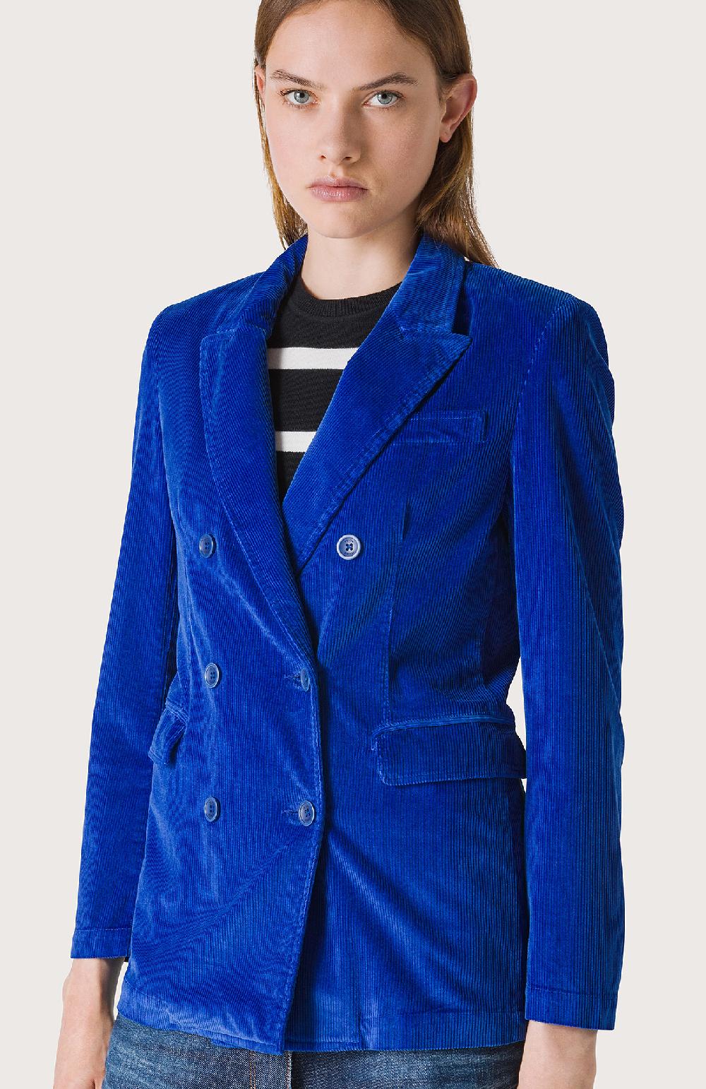 Seventy Giacca doppiopetto in velluto - Col. Blu Prezzo basso