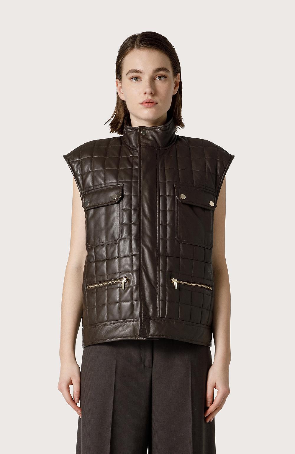 Seventy Gilet trapuntato in nappa - Col. Marrone Fino al 50% di sconto