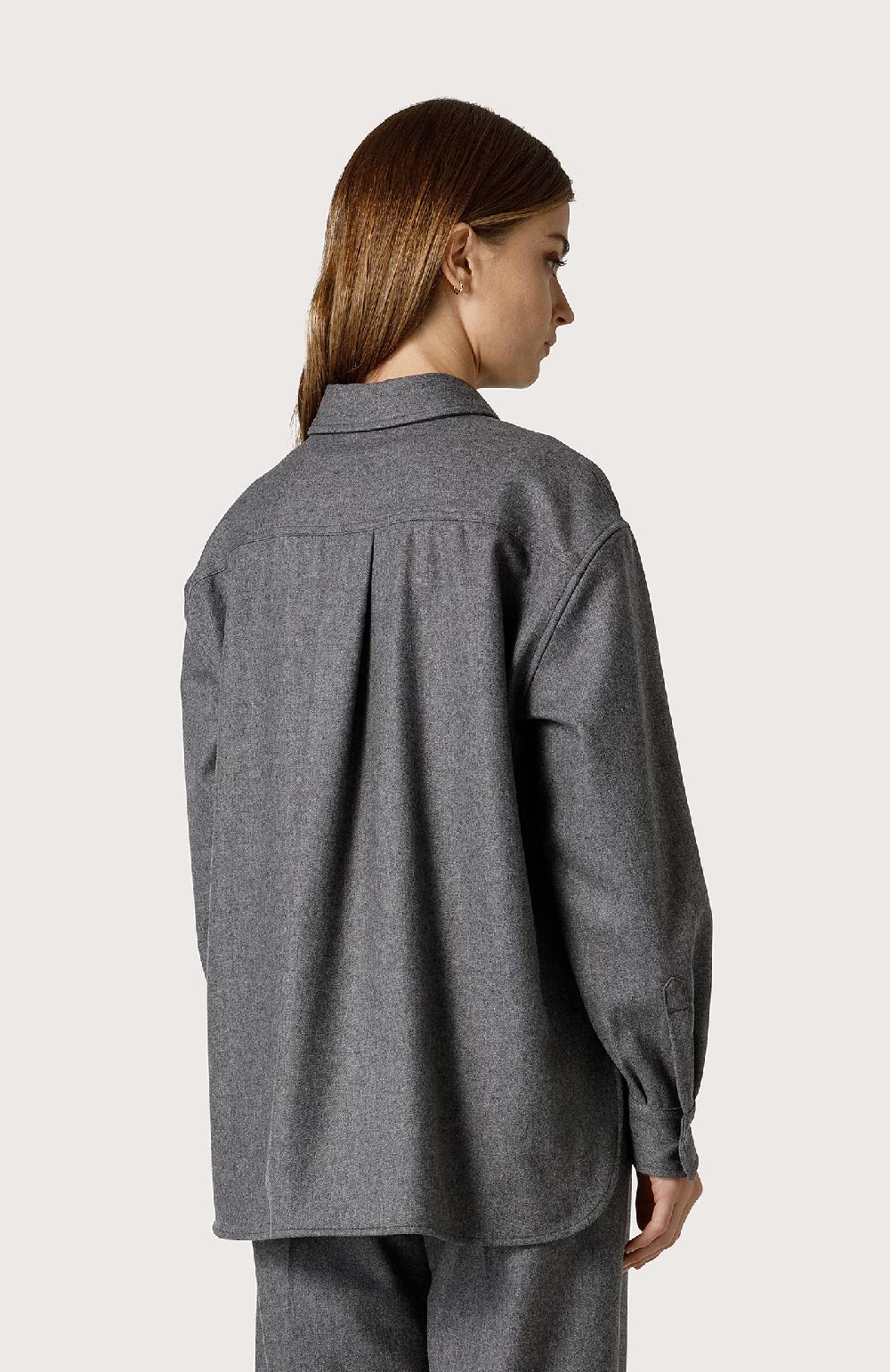 Seventy Over shirt in flanella di lana - Col. Grigio Black Friday Prezzi