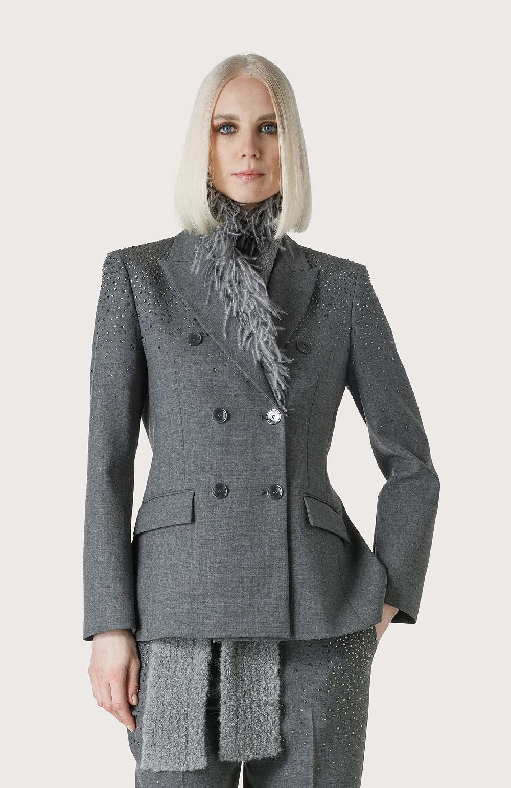 Seventy Giacca doppiopetto con swarovski - Col. Grigio In vendita