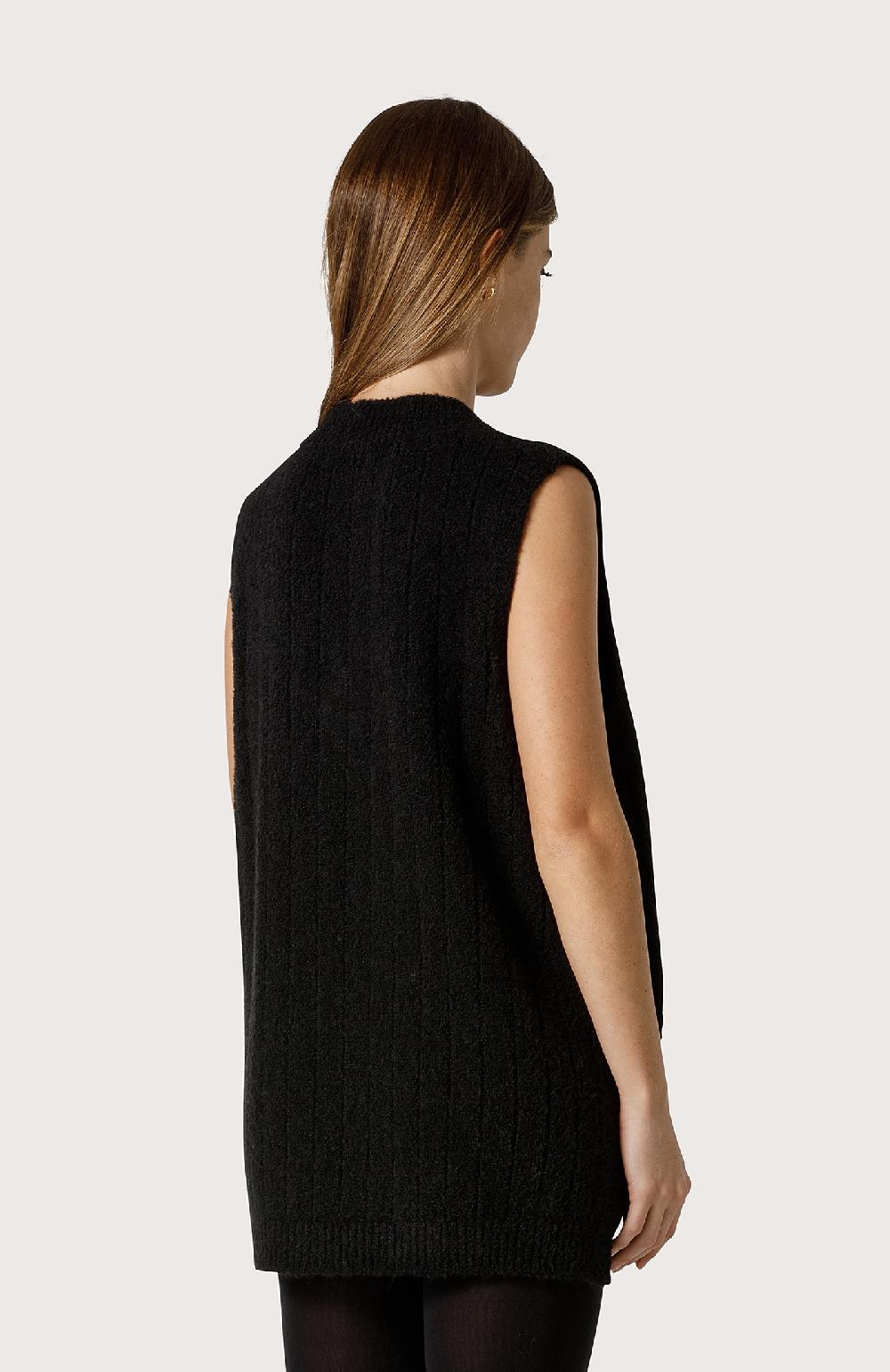Seventy Gilet in filato bouclé - Col. Nero Nuovo