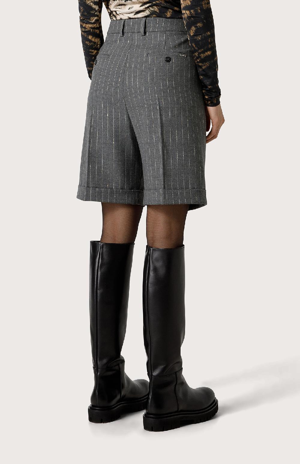 Seventy Bermuda con fiammatura in lurex - Col. Grigio Saldi Di Fabbrica