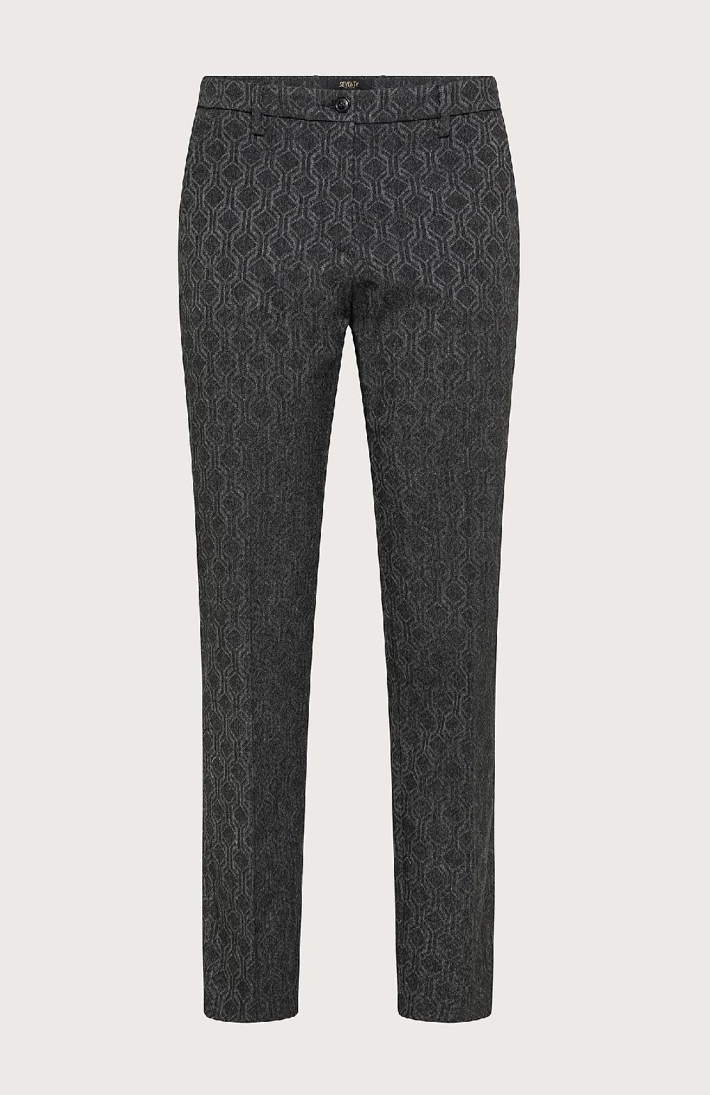 Seventy Pantalone chino regular con geometrie - Col. Grigio