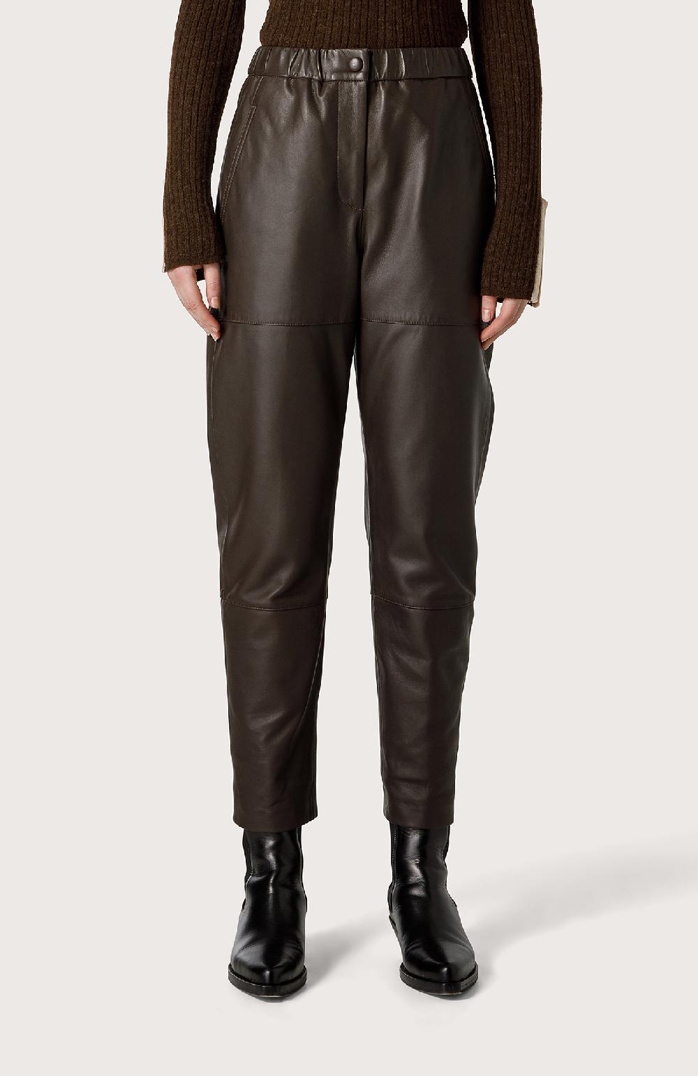 Seventy Pantalone in nappa - Col. Marrone In Saldo