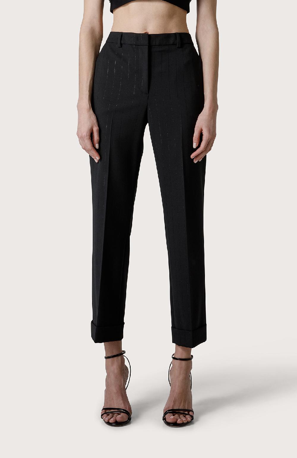 Seventy Pantalone gessato con filo di lurex - Col. Nero Nuova