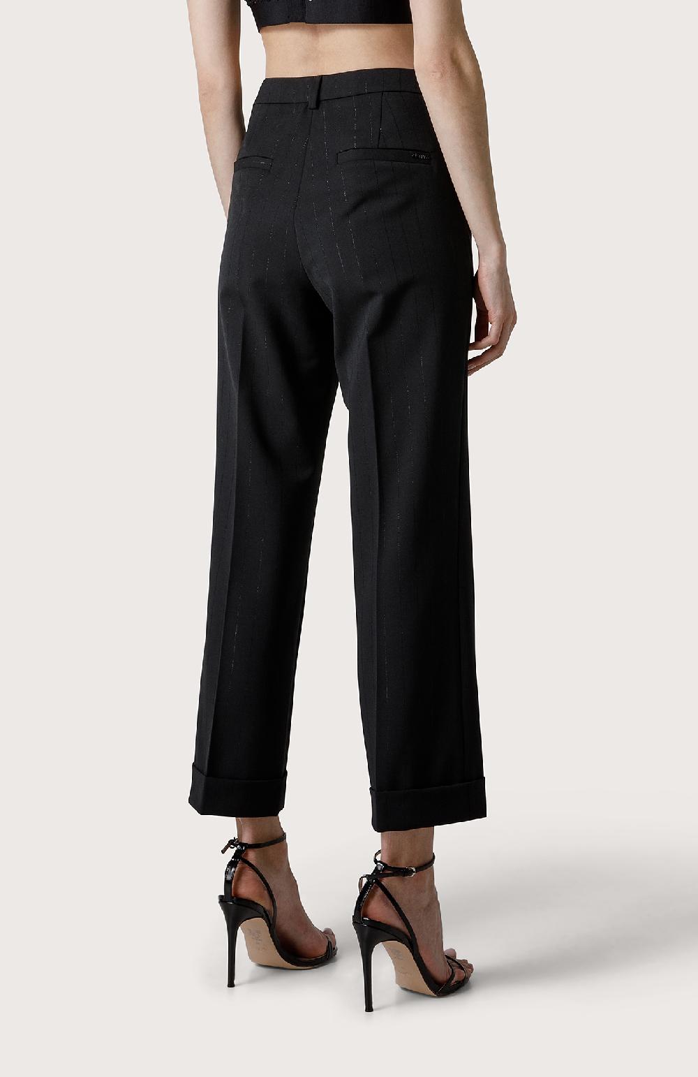 Seventy Pantalone gessato con filo di lurex - Col. Nero Nuova