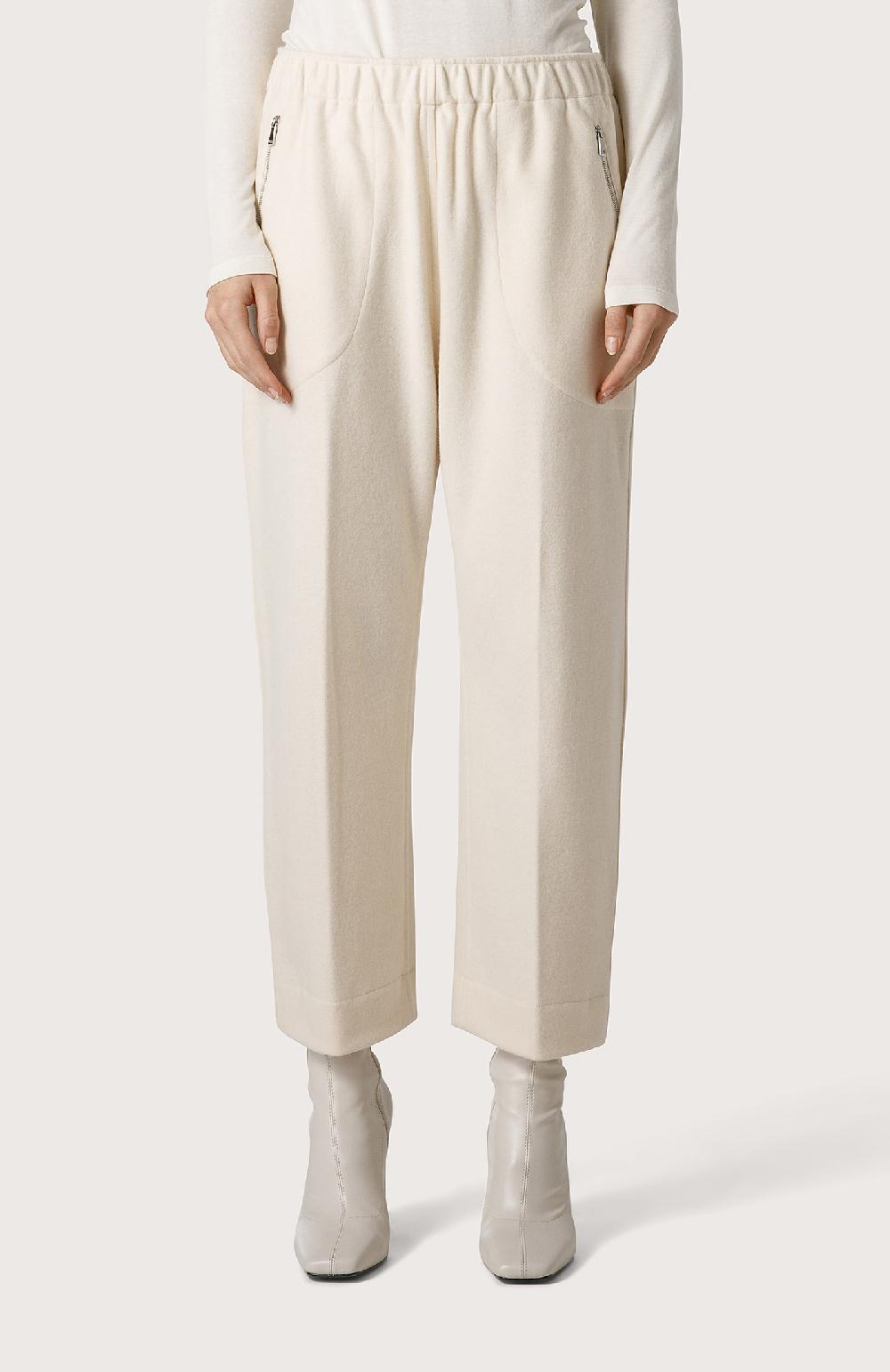 Seventy Pantalone in panno di lana - Col. Bianco Flash Sale