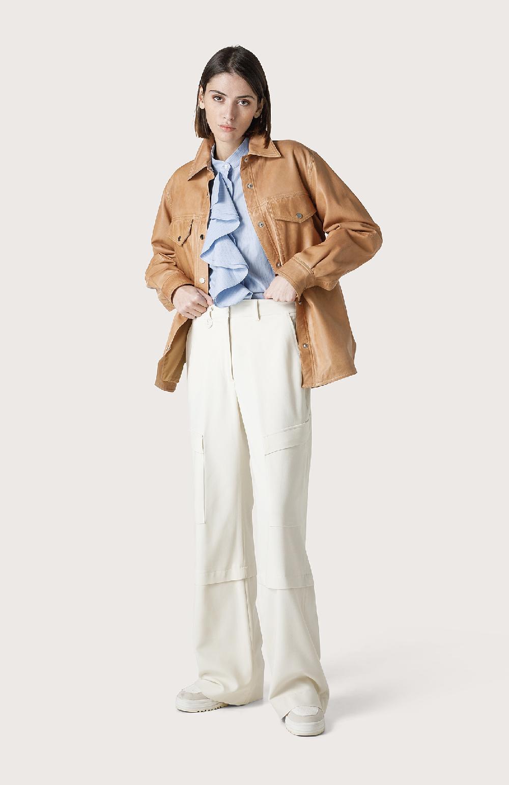 Seventy Pantalone palazzo con tascone - Col. Bianco Fornitura limitata