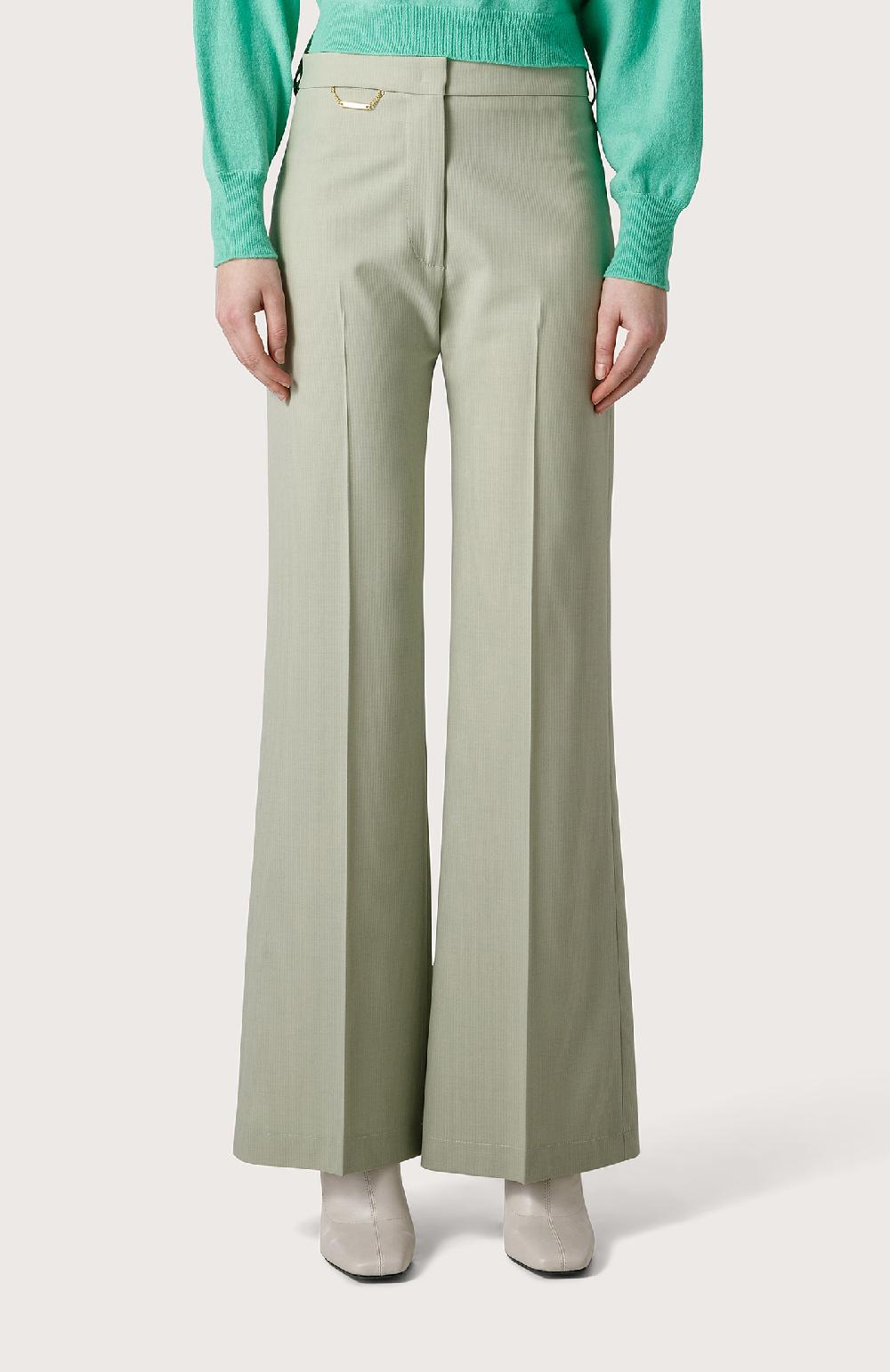 Seventy Pantalone a vita alta stretch - Col. Verde Offerta natalizia