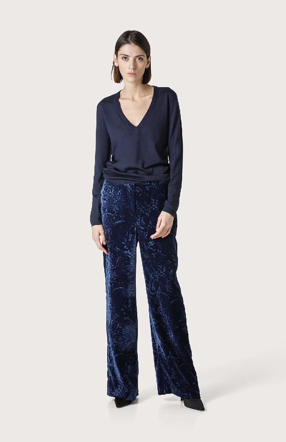 Seventy Pantalone in velluto liscio crush - Col. Blu Latest fashion