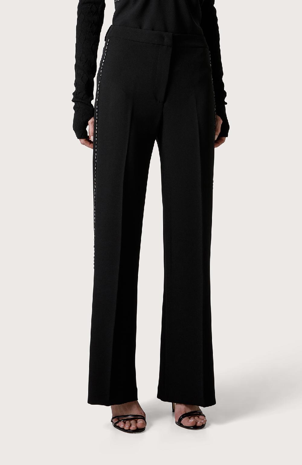 Seventy Pantalone in cady con cristalli - Col. Nero Ultimi tre giorni