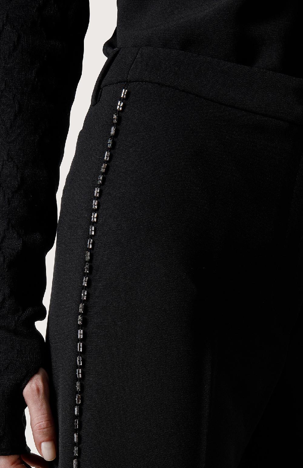 Seventy Pantalone in cady con cristalli - Col. Nero Ultimi tre giorni