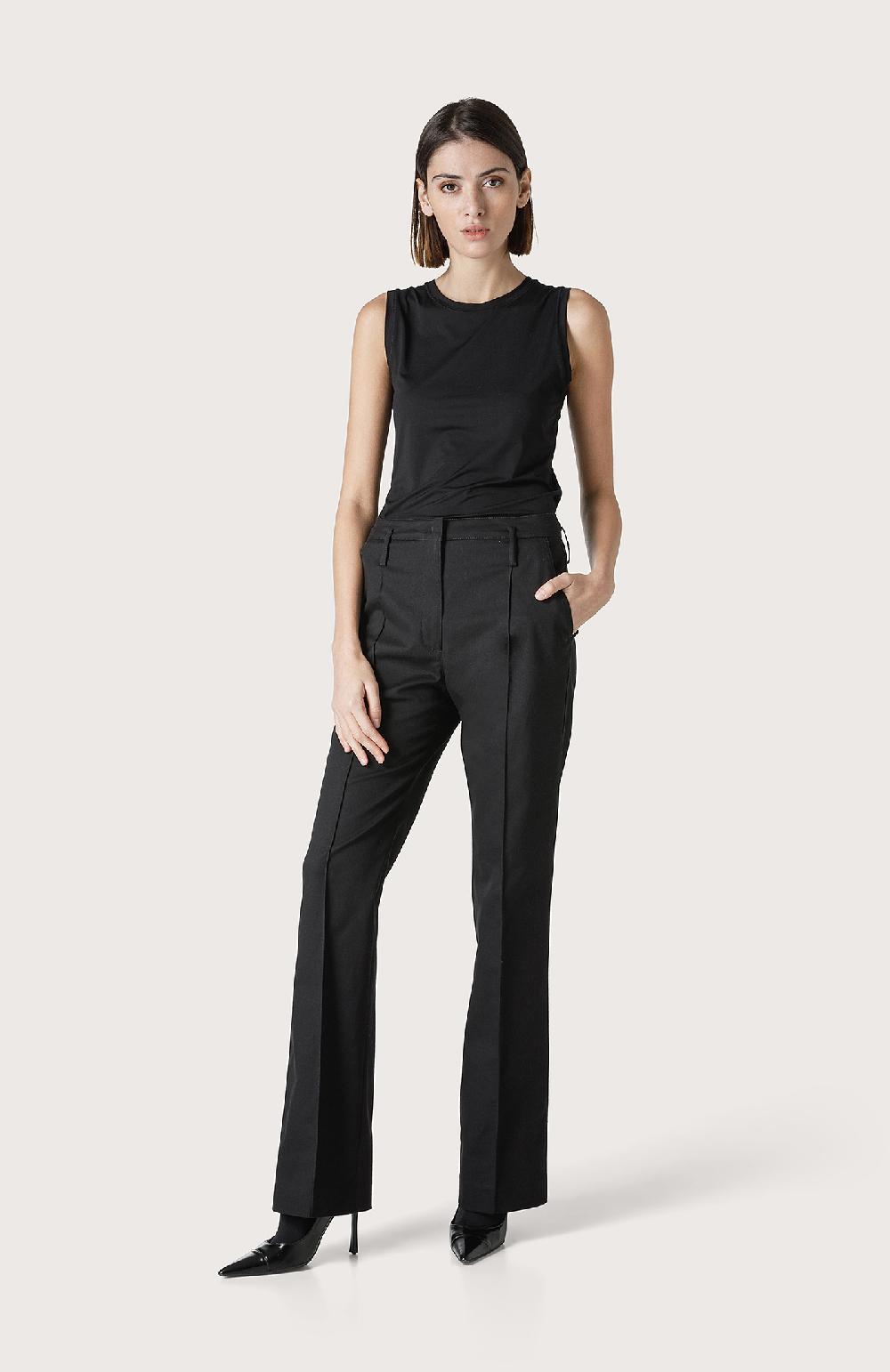Seventy Pantalone con cuciture effetto nervatura - Col. Nero Sostegno trimestrale
