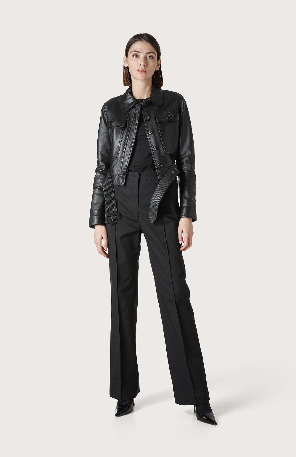 Seventy Pantalone con cuciture effetto nervatura - Col. Nero Sostegno trimestrale