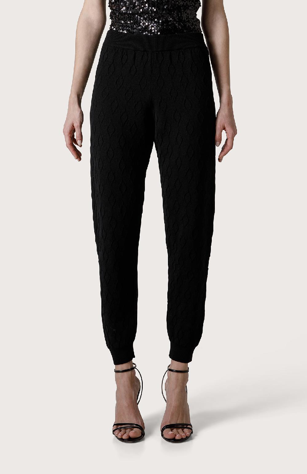 Seventy Jogger in maglia jacquard - Col. Nero Solo un giorno rimasto