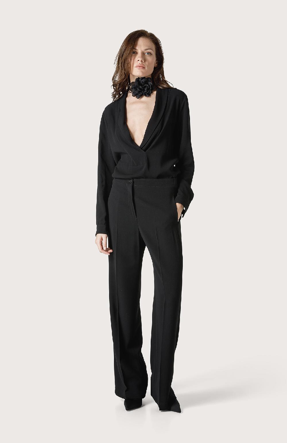 Seventy Pantalone in cady fluido - Col. Nero Super sconto
