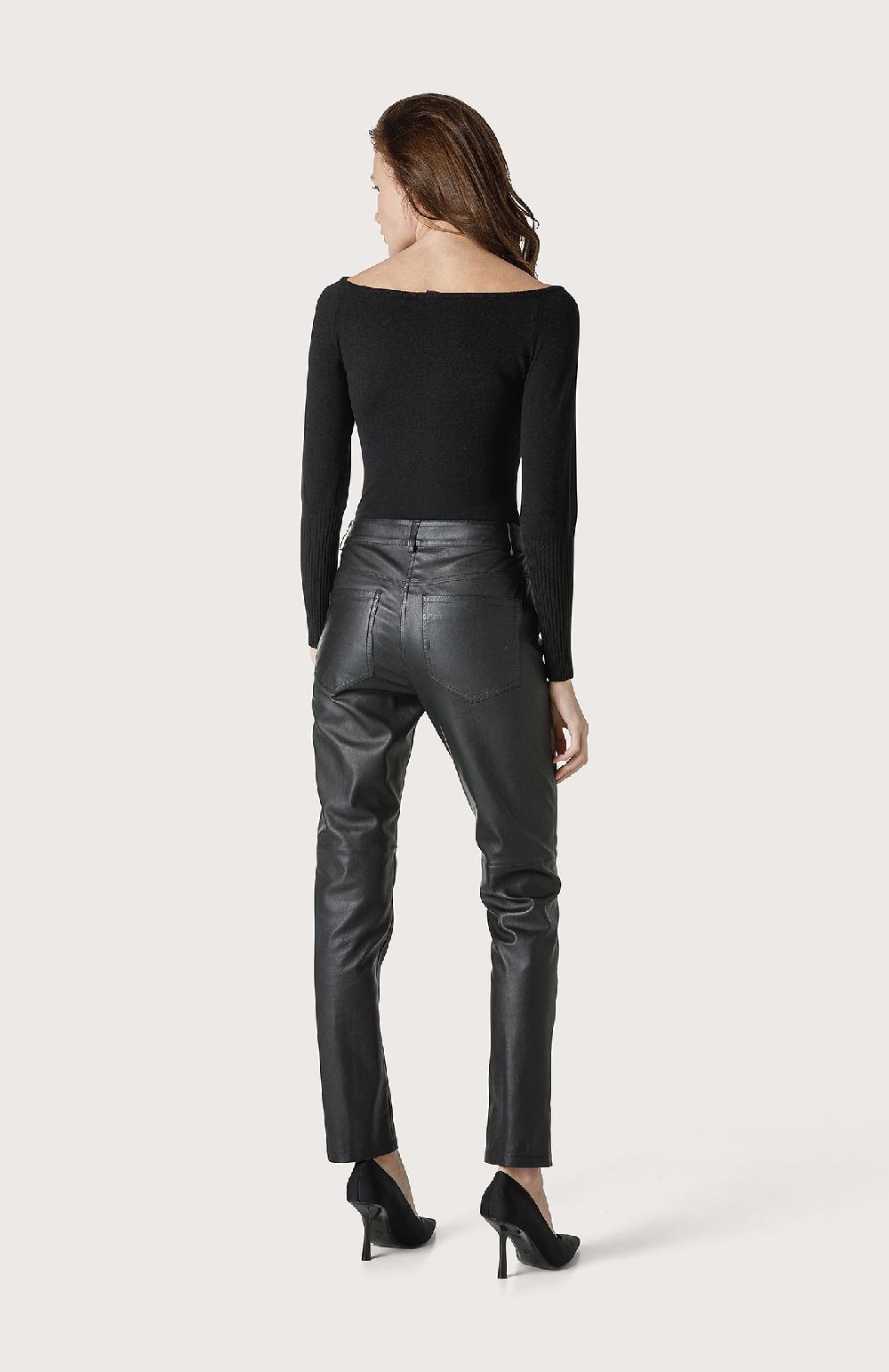Seventy Pantalone in pelle - Col. Nero Trasporto libero internazionale